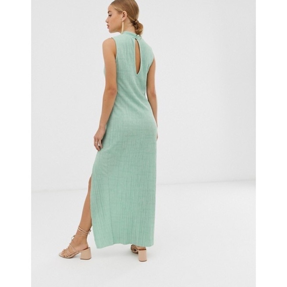 NWT ASOS DESIGN high neck plisse maxi dress - Picture 3 of 7
